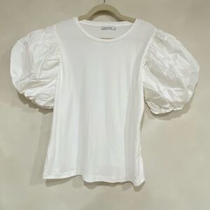 Brave + True White Puff-Sleeve Crew Tee
